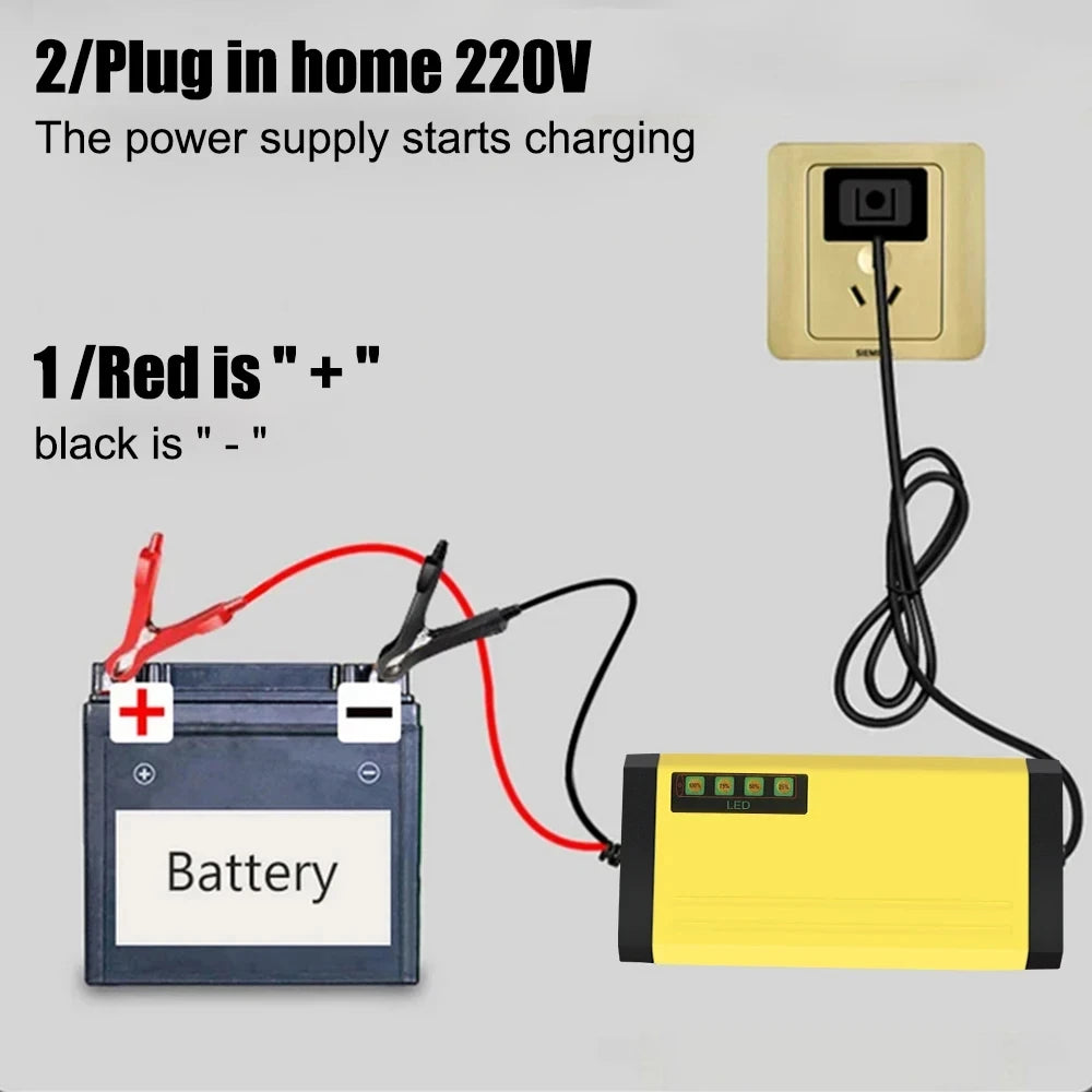 Chargeur de Batterie 12V pour Voiture/Moto